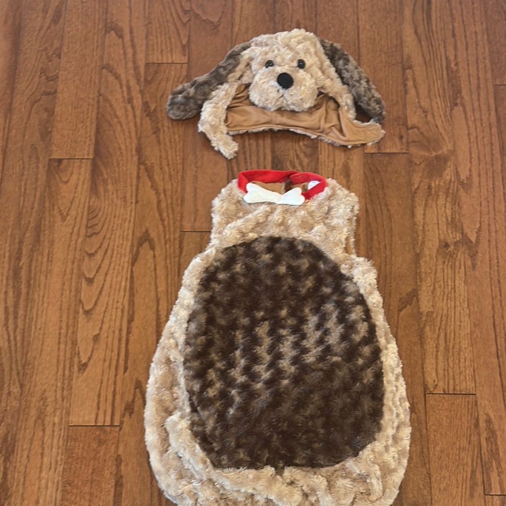 Puppy costume- toddler 4-6- puppy tunic and Velcro puppy head piece